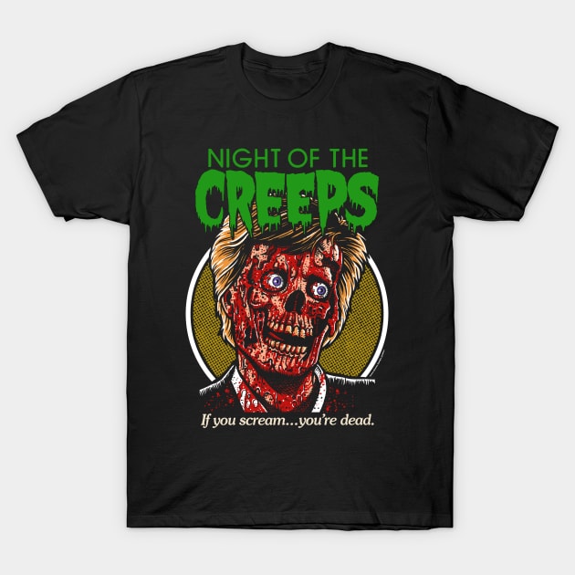 Night Of The Creeps, horror, 80s, cult classic T-Shirt by PeligroGraphics